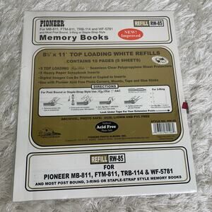 Pioneer Brand 8.5 x 11" Scrapbook refill RW-85 New